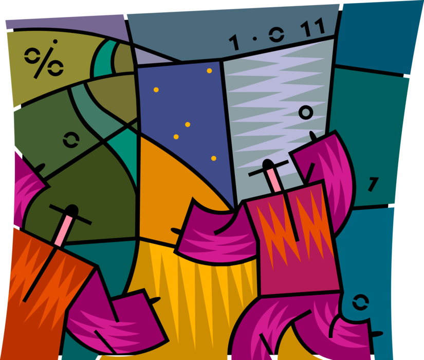Vector Illustration of Business Associates Follow Corporate Path to Progress and Success