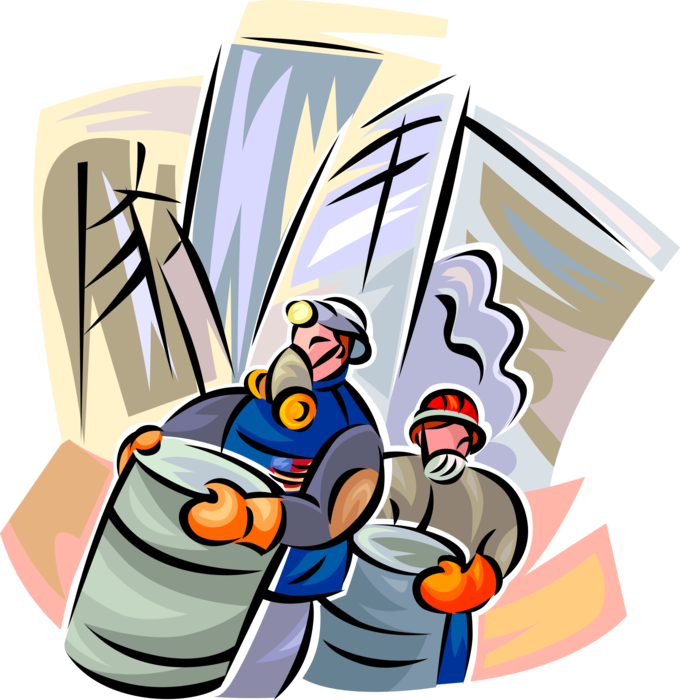 Vector Illustration of Liquid Toxic Hazardous Waste Containers Removed from Accident Site