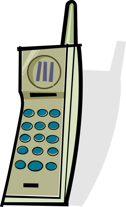 Vector Illustration of Wireless Mobile Cellular Telephone Phone Telecommunications Communications Device