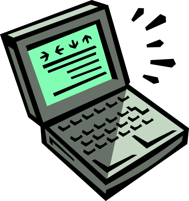 Vector Illustration of Laptop or Notebook Portable Personal Computer