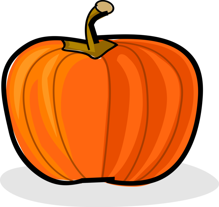 Vector Illustration of Halloween Jack-o'-Lantern Pumpkin Squash