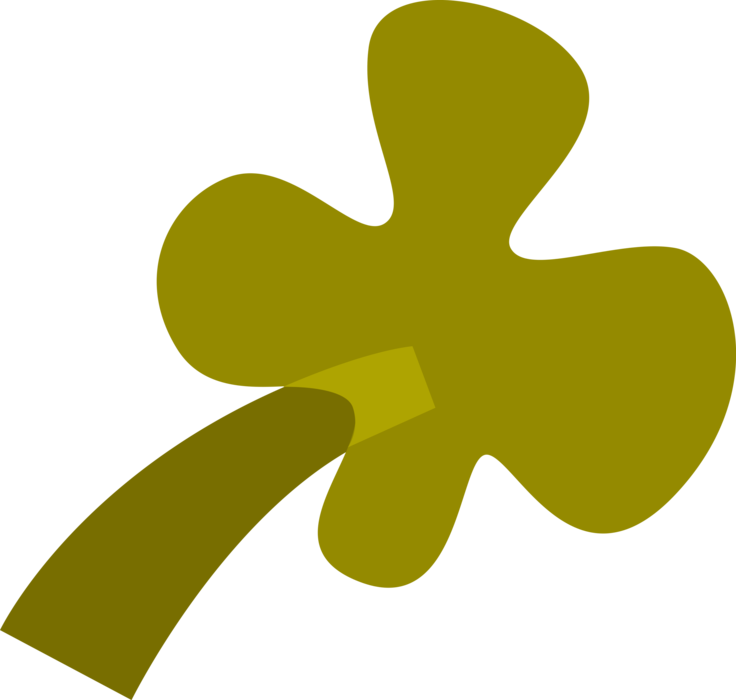 Vector Illustration of St Patrick's Day Four-Leaf Clover Irish Shamrock Brings, Faith, Hope, Love, and Good Luck