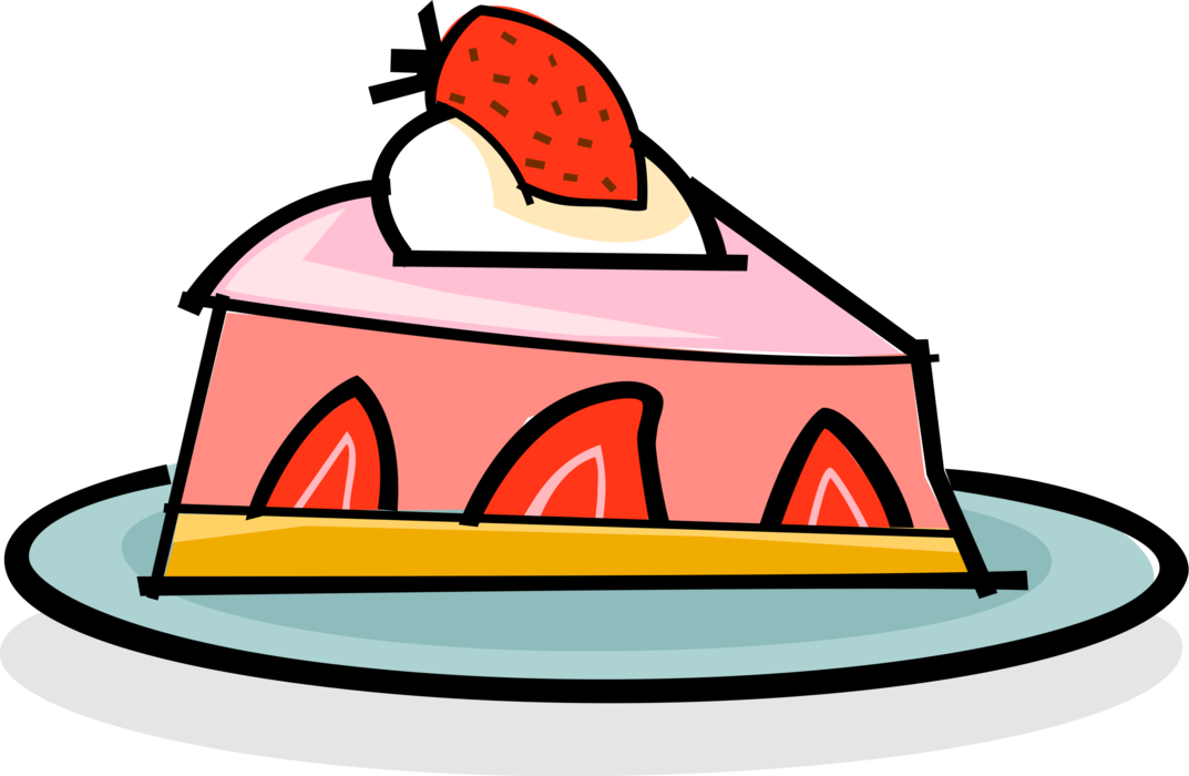 Vector Illustration of Creamy Fruit Jello Dessert with Strawberries and Whipped Cream