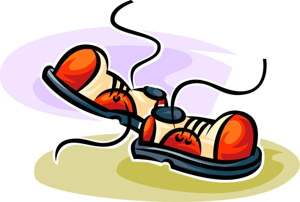Vector Illustration of Footwear Shoes with Shoelaces