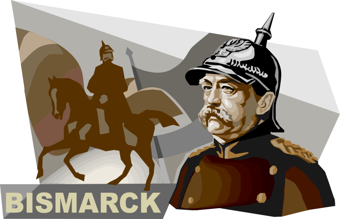 Vector Illustration of Otto Von Bismarck, First Chancellor of Germany Unified States into German Empire