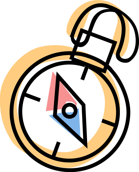 Vector Illustration of Magnetic Compass for Navigation and Finding Direction Points to "Magnetic North"