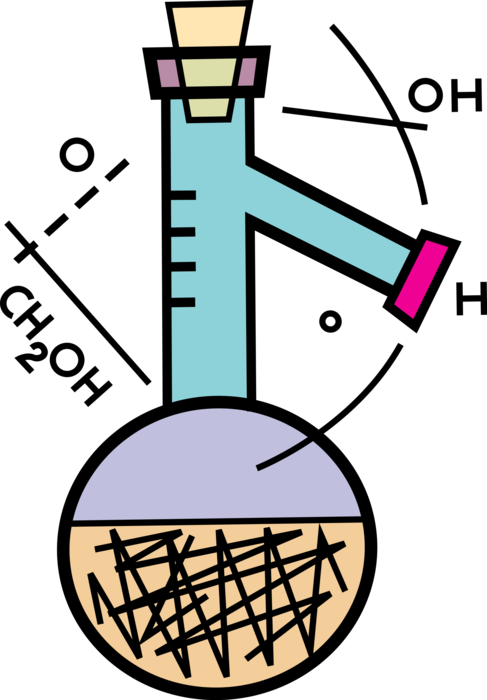 Vector Illustration of Laboratory Beaker Glassware for Stirring, Mixing and Heating Liquids