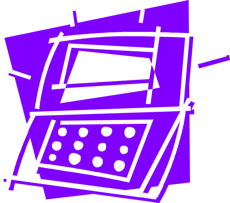 Vector Illustration of Laptop or Notebook Portable Personal Computer