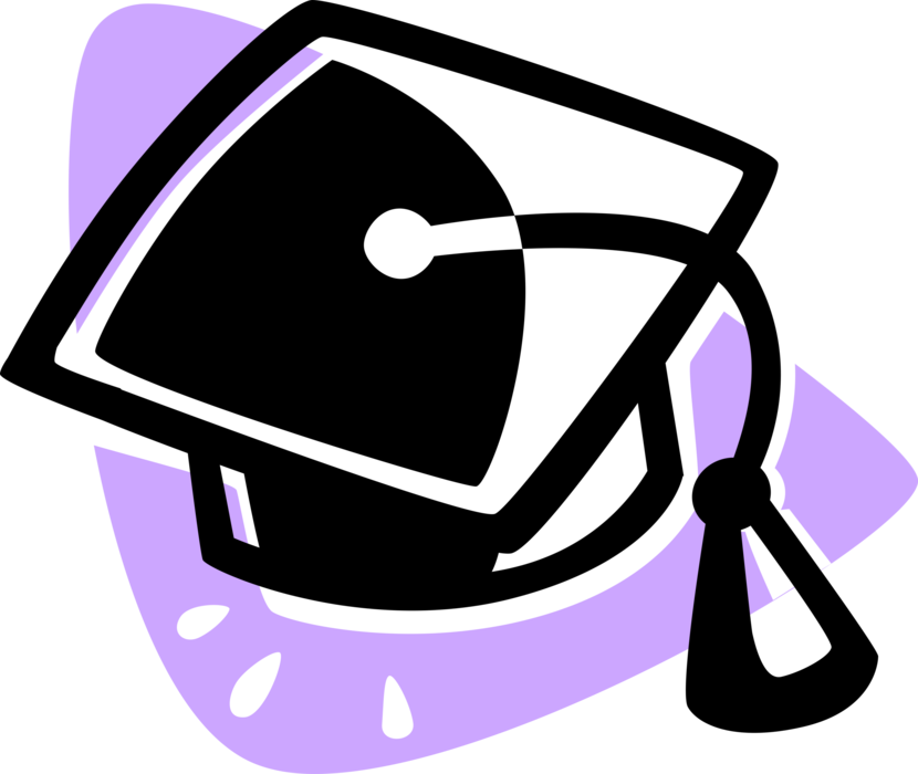 Vector Illustration of High School, College and University Graduation Graduate's Mortarboard Cap