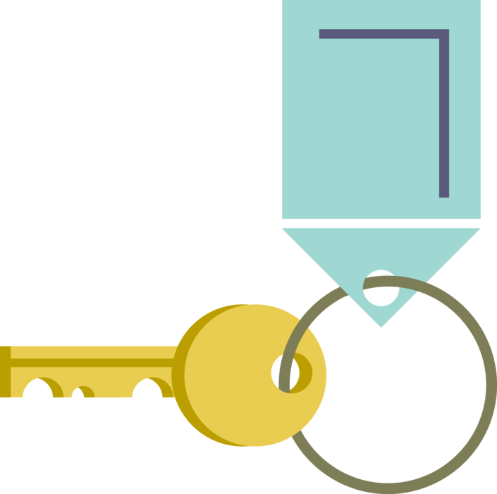 Vector Illustration of Security Key Unlocks Padlock Lock