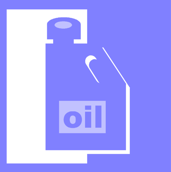 Vector Illustration of Petroleum-Based Automotive Motor Oil Lubricant Lubricates Internal Combustion Engines