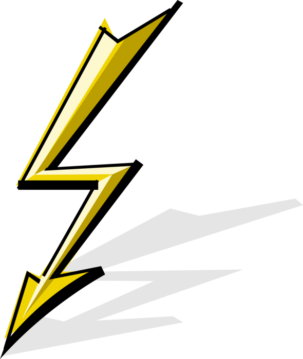 Vector Illustration of Bolt of Lightning Arrow Flash