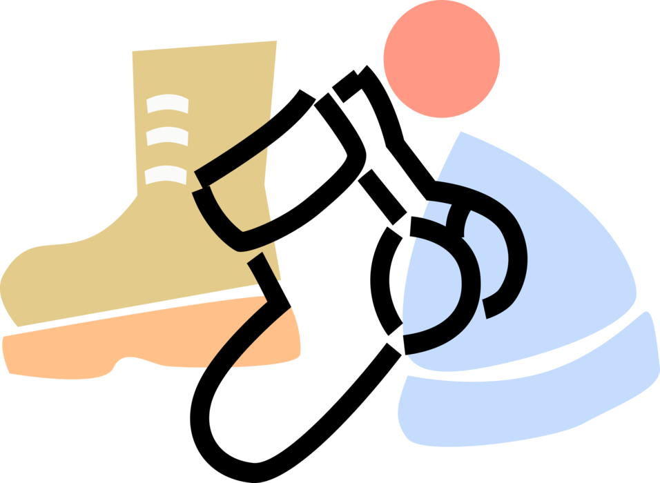 Vector Illustration of Winter Boots with Wool Socks and Warm Toque Hat