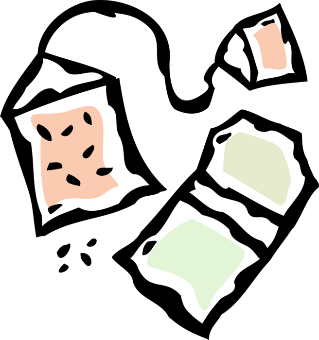Vector Illustration of Tea Bag for Brewing or Steeping Tea