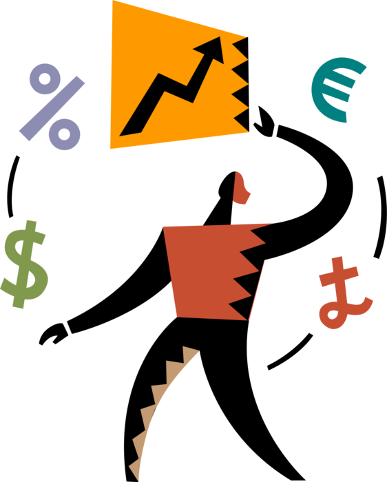 Vector Illustration of Increasing Financial Returns from International Finance Investments on Foreign Stock Exchanges