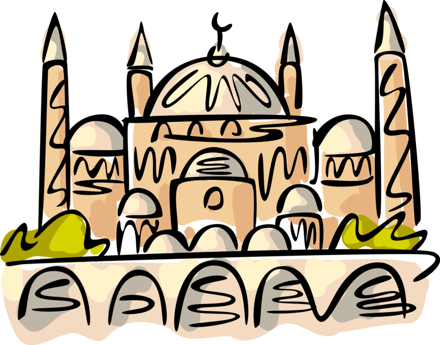 Vector Illustration of Hagia St. Sophia Church, Istanbul, Turkey