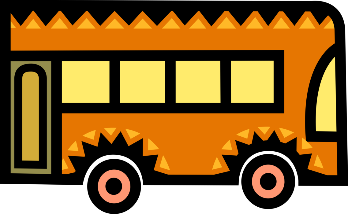 Vector Illustration of Urban Public Transportation City Passenger Bus