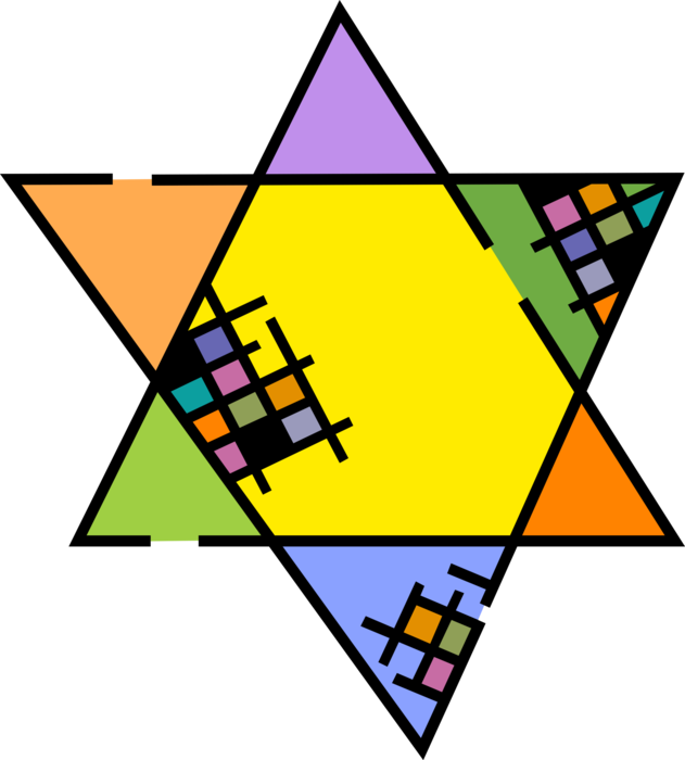 Vector Illustration of Star of David Shield of David Symbol of Jewish Identity and Judaism