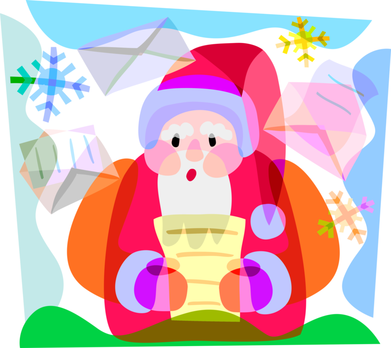 Vector Illustration of Santa Claus, Saint Nicholas, Saint Nick, Father Christmas, Kris Kringle Mythical Figure