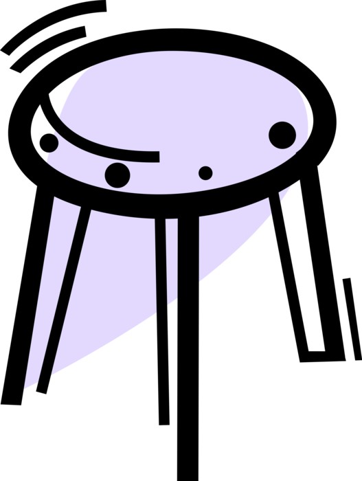 Vector Illustration of Barroom Tavern Bar Furniture Barstool Stool Chair