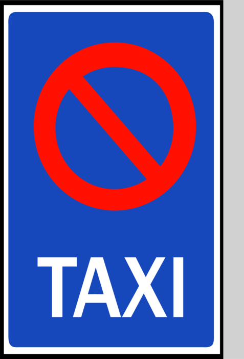 Vector Illustration of European Union EU Traffic Highway Road Sign, No Taxis