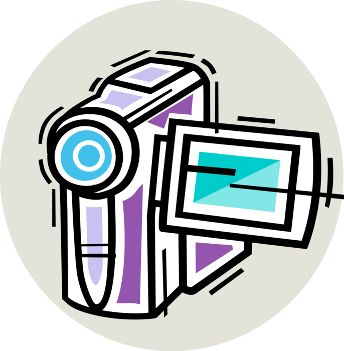 Vector Illustration of Videocamera Camcorder Video Camera Photographic Equipment