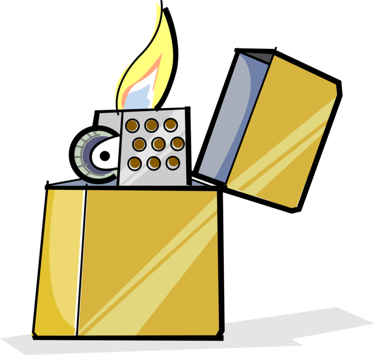Vector Illustration of Tobacco Cigarette Lighter to Create Flame