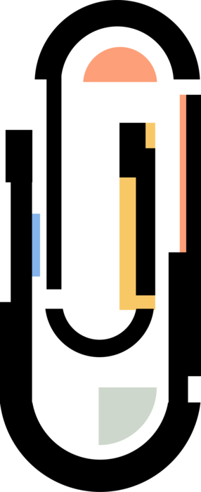 Vector Illustration of Paper Clip or Paperclip Office Stationery Tool used to Hold Together Sheets of Paper