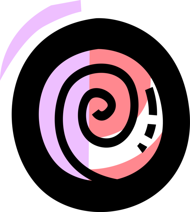 Vector Illustration of Circular Spiral Sacred Symbol of Evolving Life Journey, Goddess, Womb, Fertility, Life Force Energy