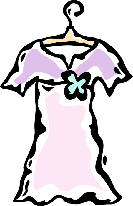 Vector Illustration of Dress Apparel Clothing Garment on Clothes Hanger