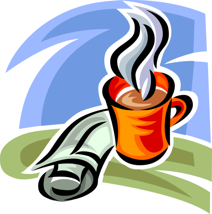 Vector Illustration of Newspaper and Cup of Coffee