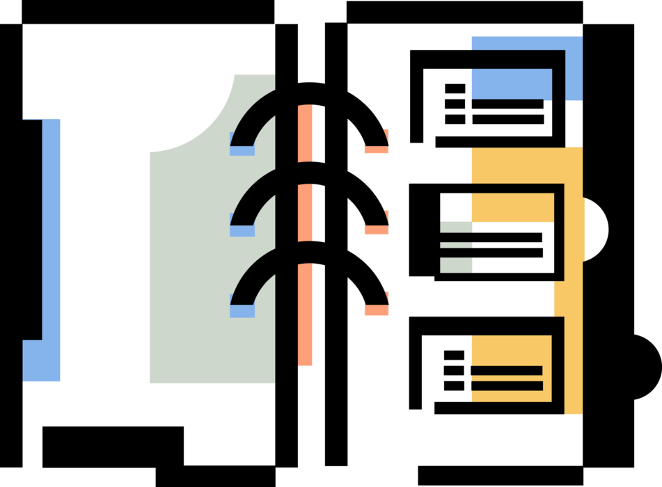 Vector Illustration of Business Card Storage Case Binder