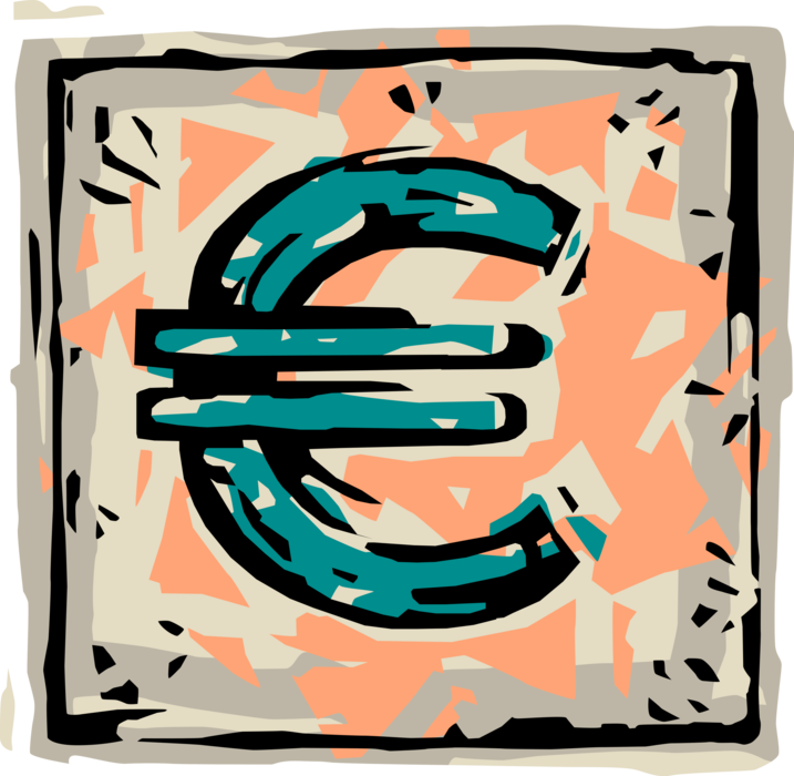 Vector Illustration of Euro Symbol Official Currency Sign of Eurozone in European Union