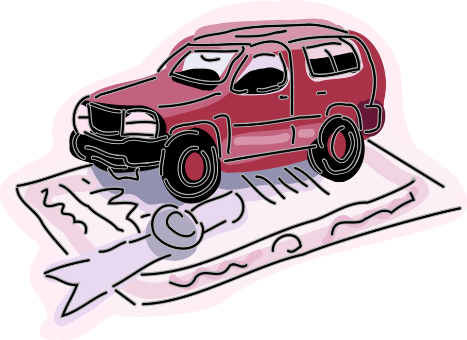 Vector Illustration of Automobile Motor Vehicle Car Insurance Policy Coverage