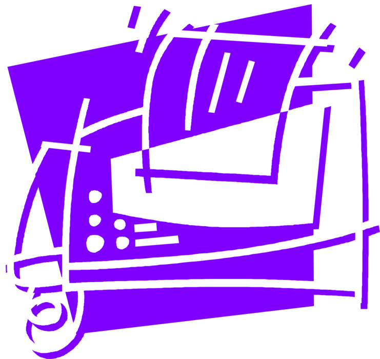 Vector Illustration of Fax Facsimile Telephonic Transmission Device