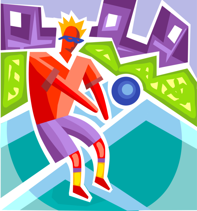 Vector Illustration of Volleyball Team Sports Player Bumps Ball During Game