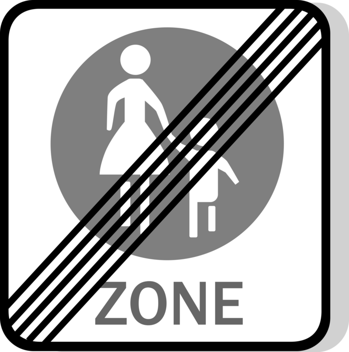 Vector Illustration of European Union EU Traffic Highway Road Sign, No Pedestrians