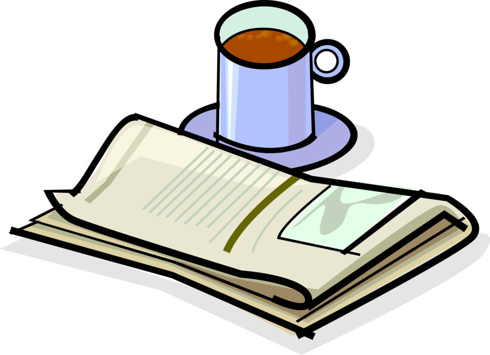 Vector Illustration of Cup of Coffee and Morning Newspaper