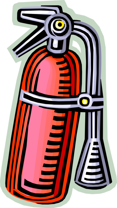 Vector Illustration of Handheld Cylindrical Fire Extinguisher used to Extinguish or Control Small Fires