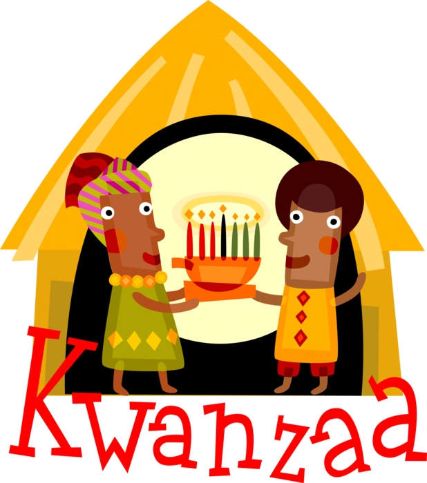 Vector Illustration of Kwanzaa Celebration Kinara Candle Holder