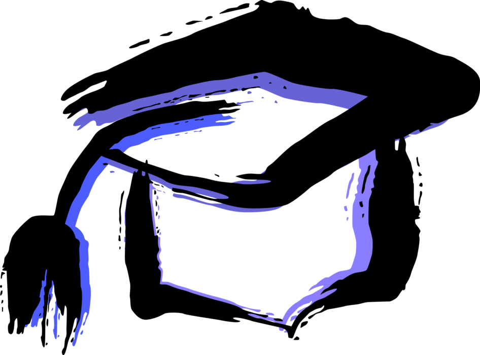 Vector Illustration of Square Academic Cap, Graduate Cap, Cap, Mortarboard, University Grad Uniform