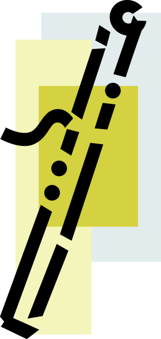 Vector Illustration of Bassoon Double Reed Woodwind Symphony Orchestra Musical Instrument