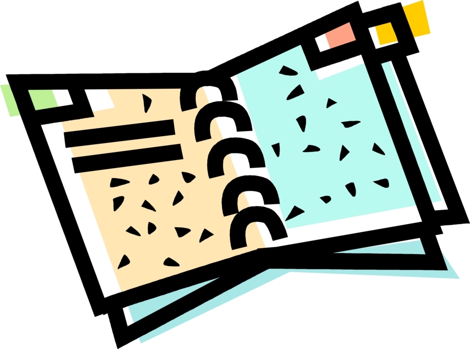Vector Illustration of Looseleaf Binder Stores and Archives Work Records and Documents