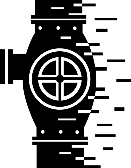 Vector Illustration of Fossil Fuel Oil Petroleum and Gas Industry Pipeline Valve