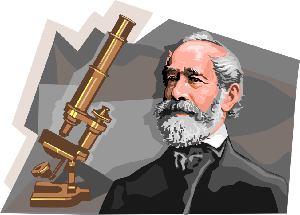 Vector Illustration of Carl Zeiss, German Innovator of Optical Lens Instruments