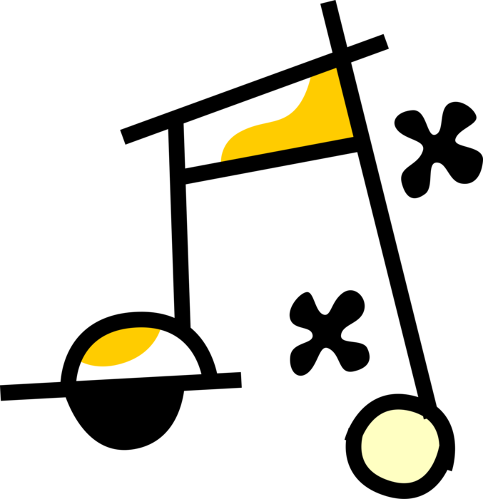 Vector Illustration of Musical Notation Music Notes Represent Relative Duration and Pitch of Sound