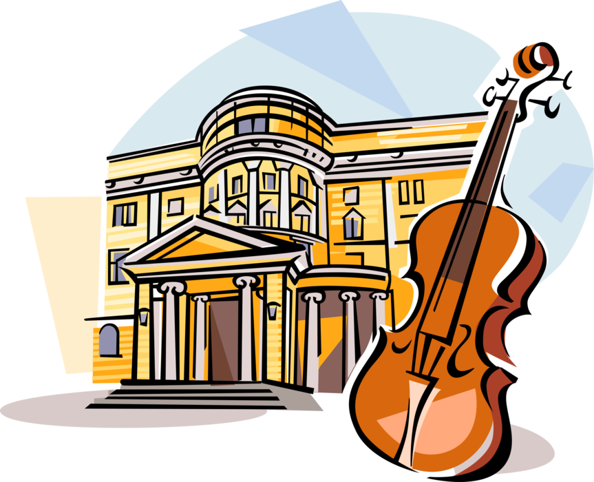 Vector Illustration of Pi Tchaikovsky Moscow State Conservatoire Musical Education Institution