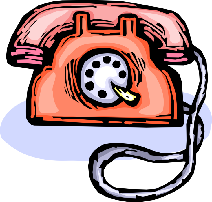 Vector Illustration of Landline Telecommunications Device Telephone or Phone Enables Direct Conversation