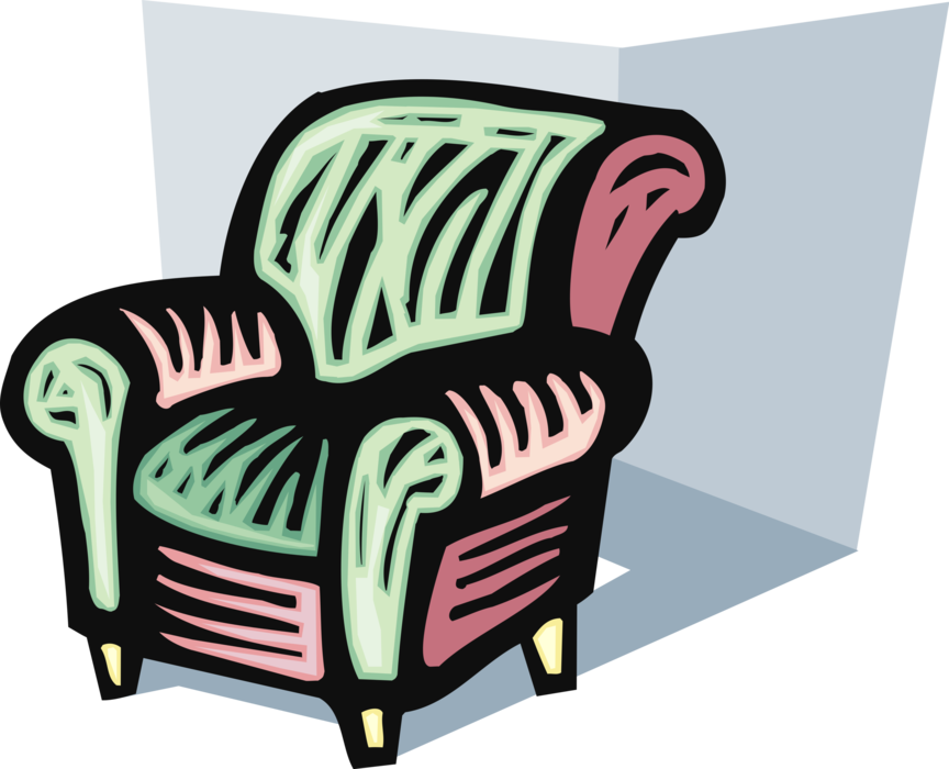 Vector Illustration of Home Furnishings Living Room Chair Furniture