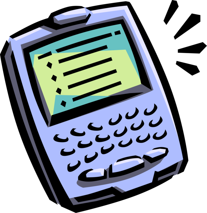 Vector Illustration of Mobile Smartphone Phone Telephone Receives Calls Over Radio Frequency with Keypad